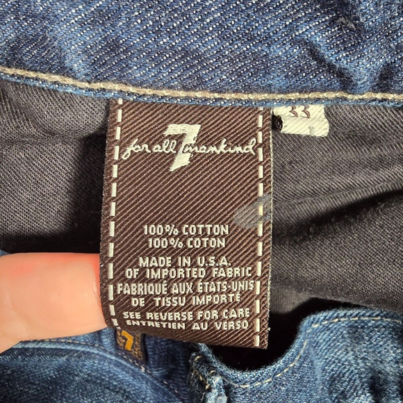 7 For All Mankind Austyn Jeans Mens 33 (Fits 32x28) Blue Straight Medium Wash - Picture 6 of 13